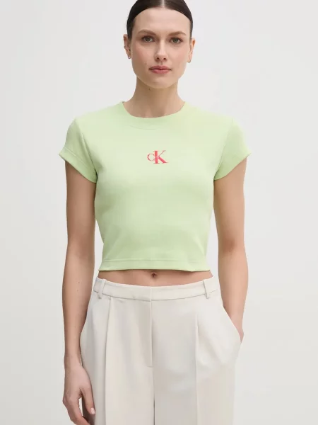 Тениска Calvin Klein Jeans зелено