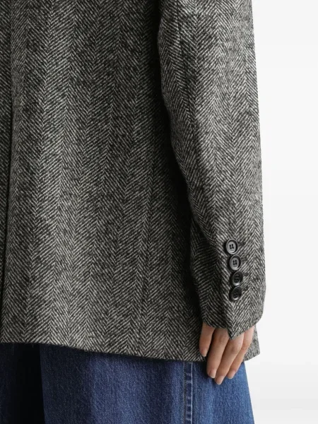 Geacă Dolce & Gabbana cu model herringbone gri