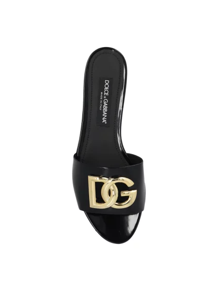 Klapki Dolce And Gabbana skórzane czarne