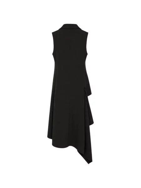 Αμάνικο ασύμμετρο παλτό Yohji Yamamoto με βολάν μαύρο