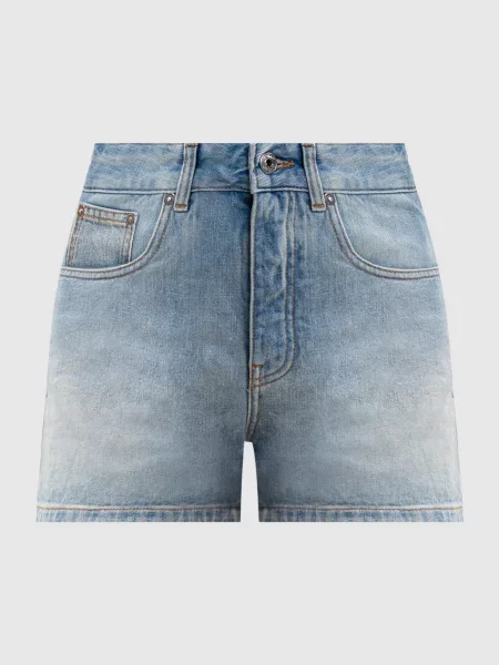 Джинсові шорти з ефектом потертості Off-white блакитні