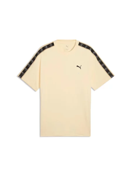 T-Shirt Puma Ess Elevated Tape Relaxed Tee Dorośli beżowa