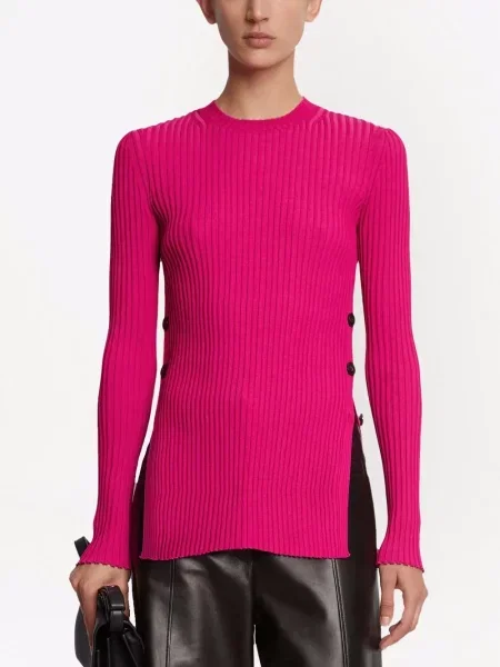 Dlouhý svetr Proenza Schouler s dlouhými rukávy růžový