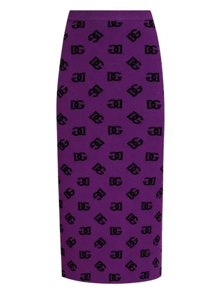 Fustă midi Dolce & Gabbana până la genunchi violet