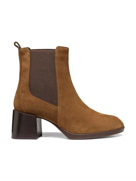 Geox μποτάκια block heel Γυναικεία σουέτ D WALK PLEASURE καφέ