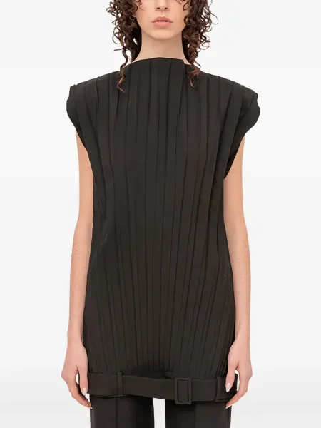 Rochie mini Mm6 Maison Margiela plisată de costum negru