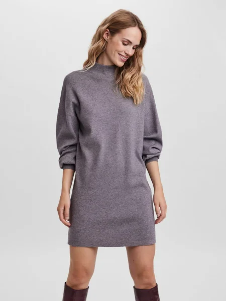 VERO MODA Pletena obleka NANCY' siva