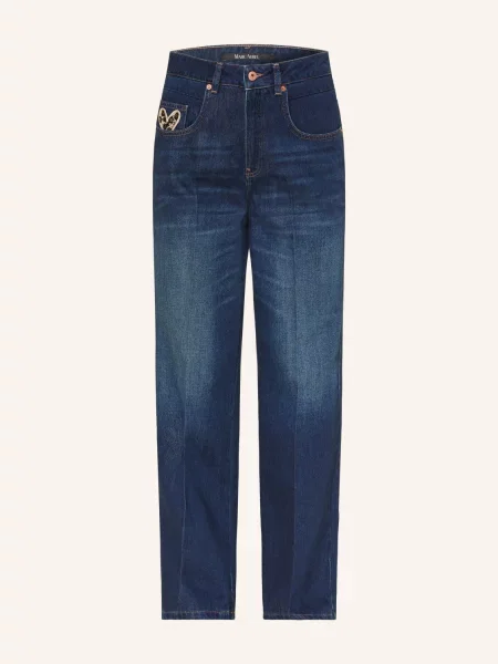 Marc Aurel Rovné Džíny S Ozdobnými Korálky dark blue denim modré