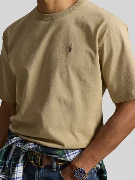 T-shirt o kroju regular fit z czystej bawełny Polo Ralph Lauren beżowa