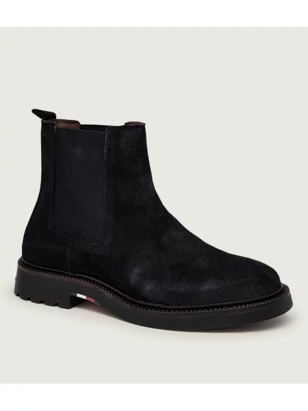 Tommy Hilfiger Bokacsizma Corporate Casual Suede Chelsea Sötétkék kék