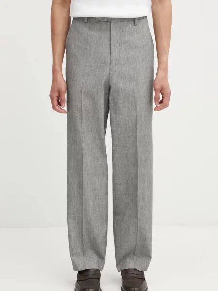 Kalhoty s příměsí vlny Visvim WIDE SLACKS SANTOME černá