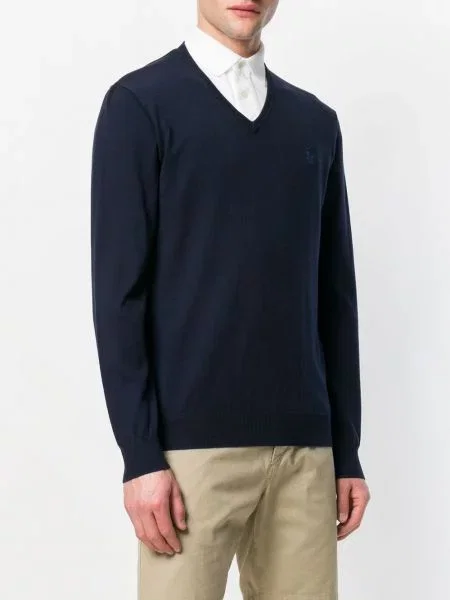 Polo Ralph Lauren Sweter Ls Sf Vn Pp Granatowy niebieski