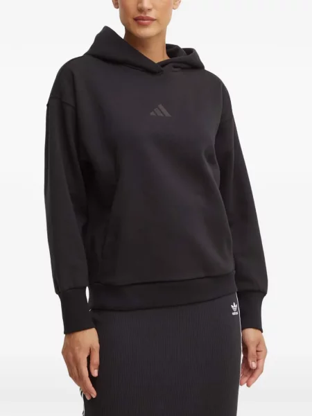 Hanorac cu glugă Adidas cu dungi cu broderie cu cordon negru