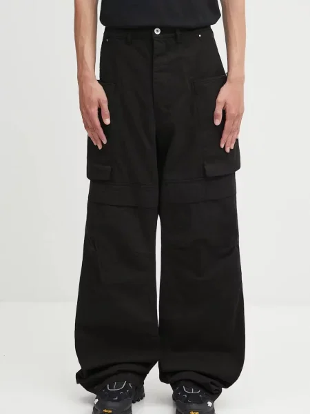 Rick Owens DRKSHDW pantaloni de Stefan Cargo bărbați drepți negru