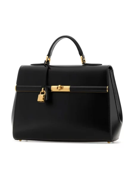 Lniana torebka Dolce And Gabbana czarna