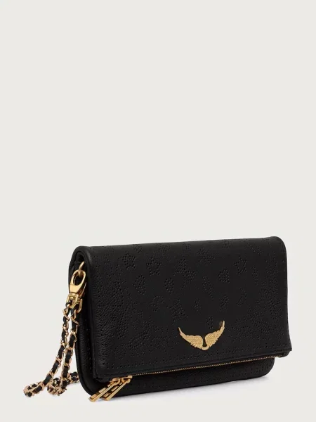 Zadig&Voltaire crossbody torbica usnjena črna