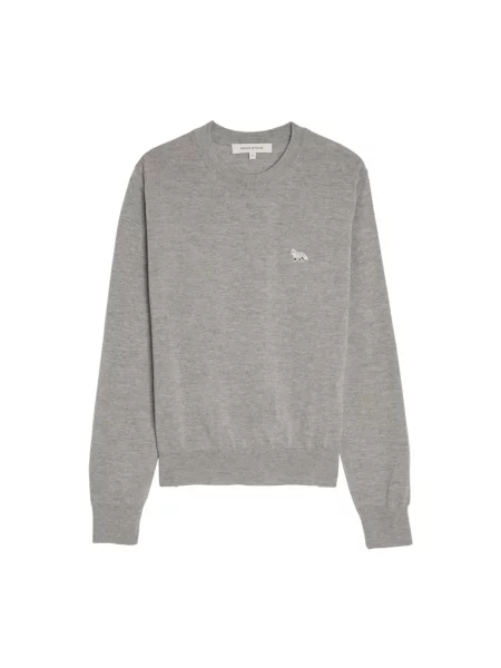 Sweter Maison Kitsune wełniany szary