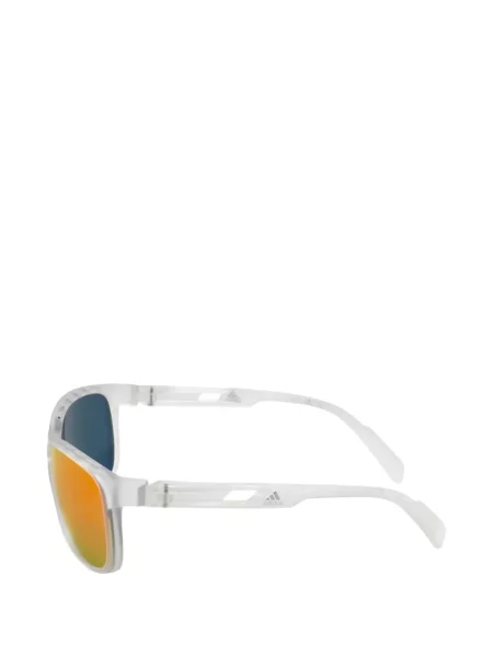 Ochelari de soare Adidas cu imprimeu geometric cu autograf alb
