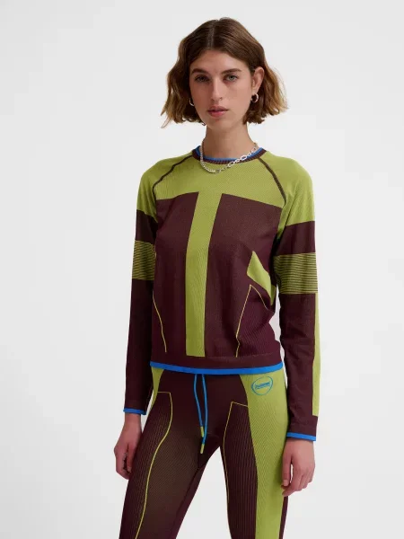 T-shirt z długim rękawem bezszwowy Hummel zielona