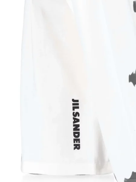 Lung tricou Jil Sander cu imagine alb