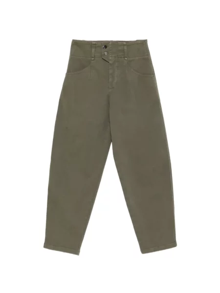 Pantaloni Lorena Antoniazzi cu talie înaltă verde