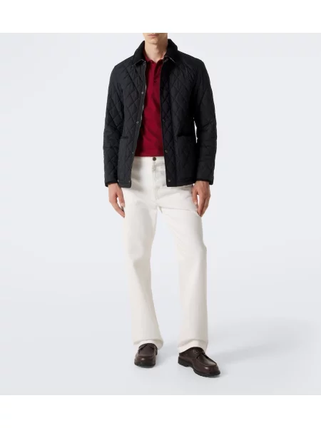Matlasat geacă Burberry de catifea cord negru