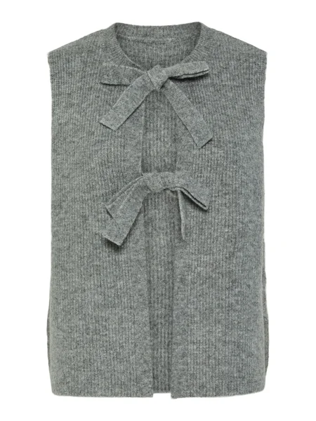 PIECES Vestă tricotată PCSilly amestecat gri