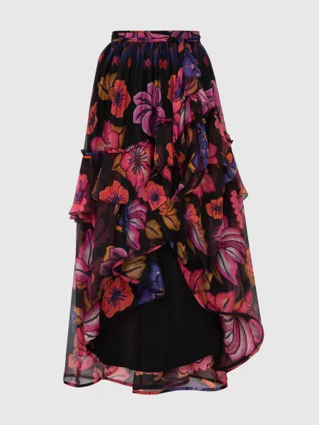 Шелковая юбка Alberta Ferretti черная