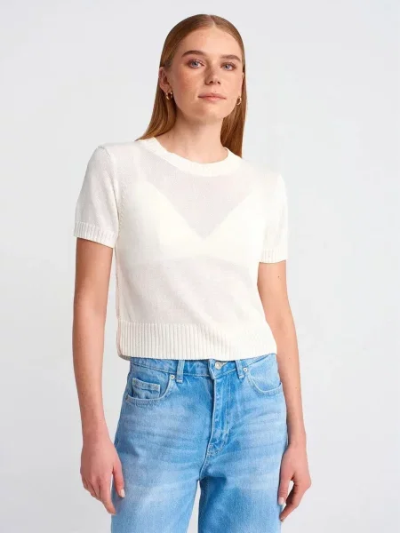 Dilvin Pulover Pullover off-bela bela