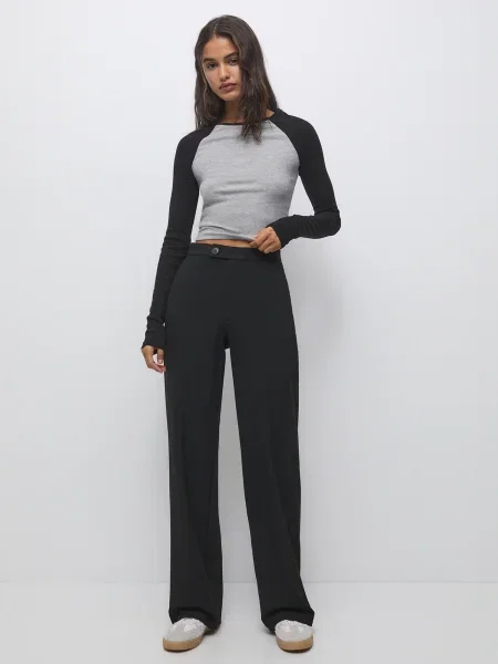 Pull&Bear Pantaloni negru