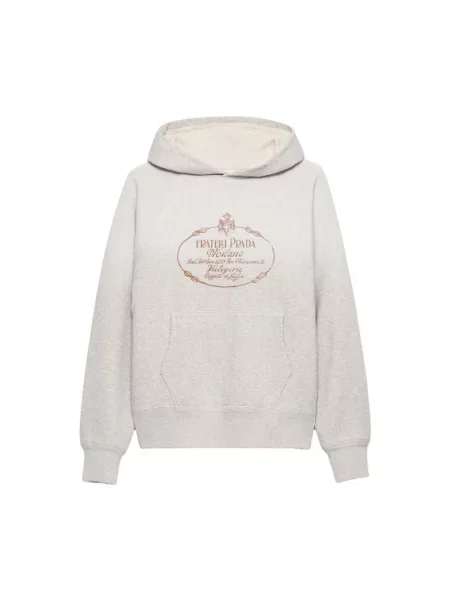Bluza z kapturem Prada z kapturem szara