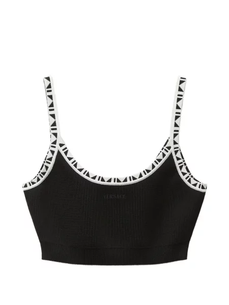 Decupat top Versace din jacard negru