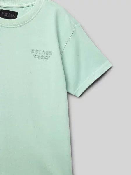 T-shirt z nadrukiem z logo Cars Jeans miętowa