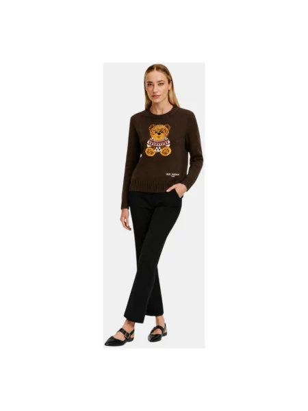 Dzianinowy sweter Rue Madam brązowy