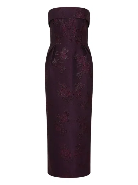 Rochie midi Rebecca Vallance cu model floral până la genunchi de costum violet