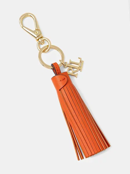 Lauren Ralph Lauren Usnjen obesek za ključe oranžna