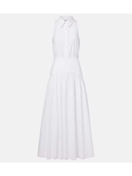 Rochie midi Staud până la genunchi din poplin de costum alb