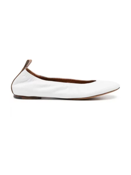Balerinki Lanvin skórzane białe