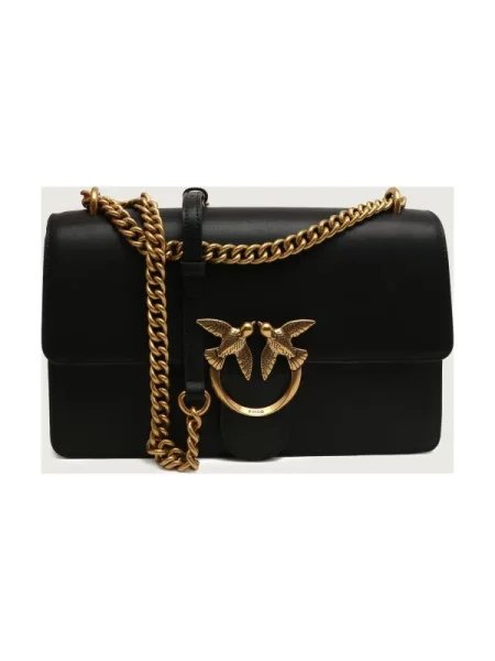 Pinko De piele geantă pe umăr LOVE ONE CLASSIC negru