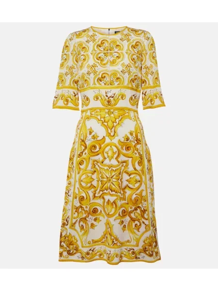 Rochie midi Dolce&gabbana de mătase până la genunchi de costum