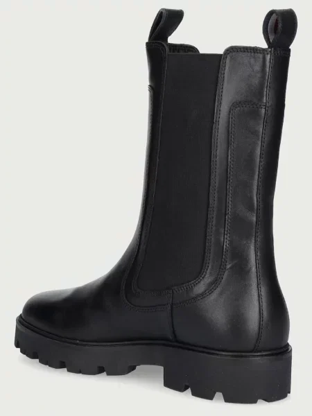 Tommy Hilfiger sztyblety skórzane TH STUD LEATHER HIGH CHELSEA czarne