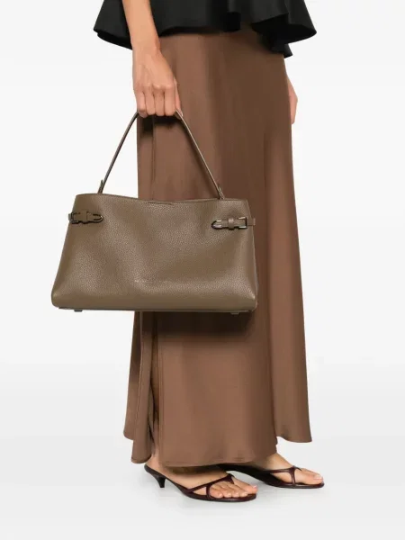 Geantă shopper Brunello Cucinelli din piele maro