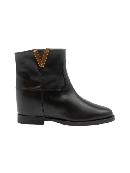 Buty do kostki Via Roma 15 skórzane czarne
