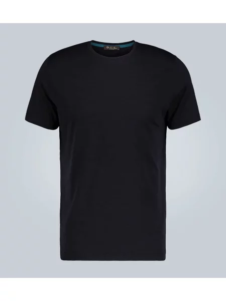 Копринена тениска Loro Piana синьо