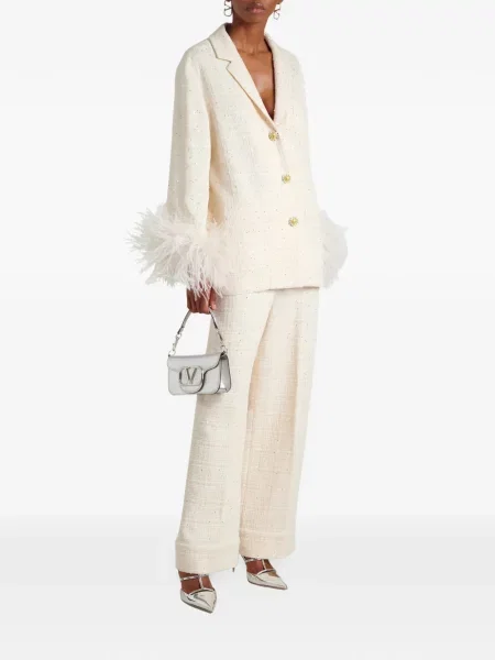 Παντελόνι Valentino Garavani tweed λευκό