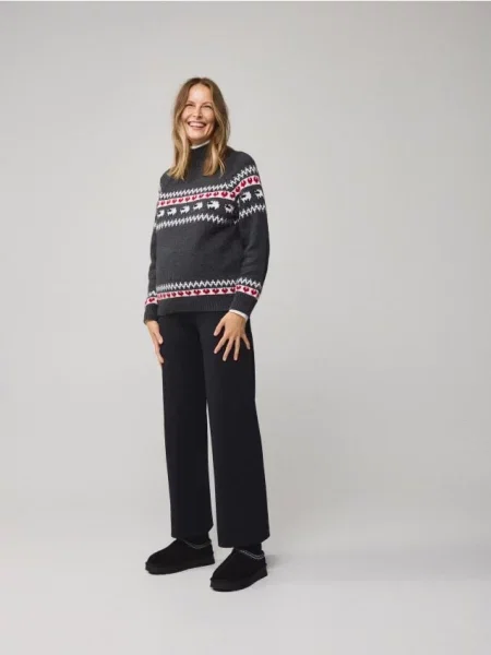 Reserved Pantaloni cu crac larg maro-închis maro