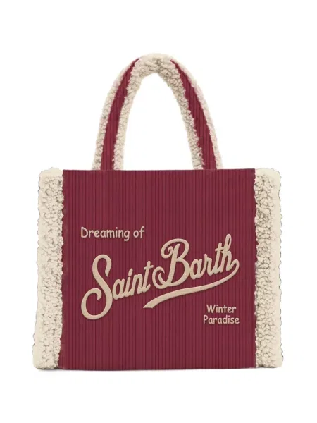 Geantă shopper Mc2 Saint Barth de catifea cord roșu