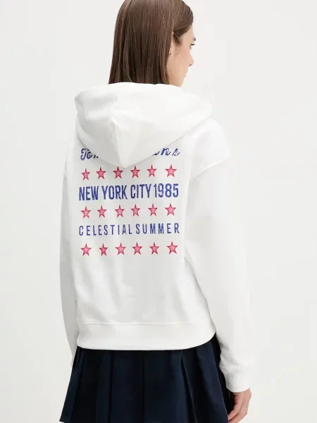 Tommy Jeans bluza z kapturem biała