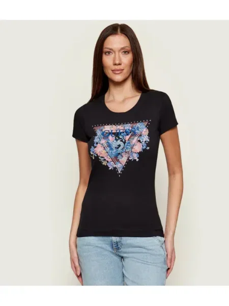 GUESS Tricou PEONY negru
