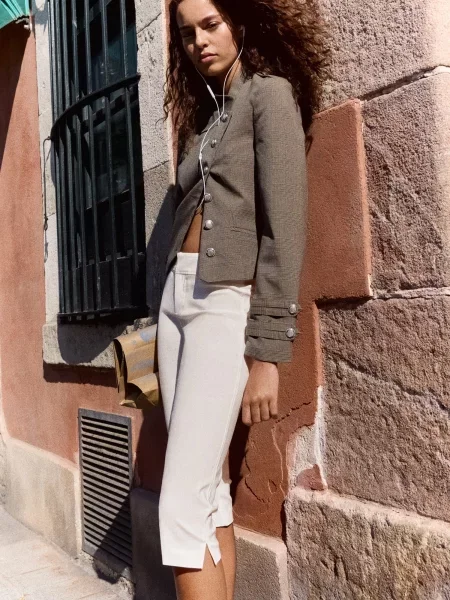 Bershka Nohavice biela
